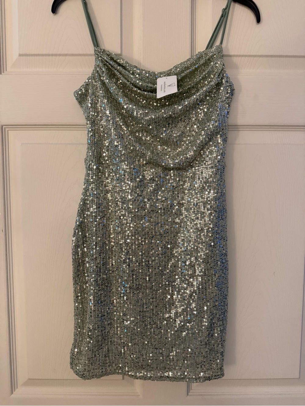 NWT Windsor Sage Green Sequin Bodycon Mini Dress | Size Medium